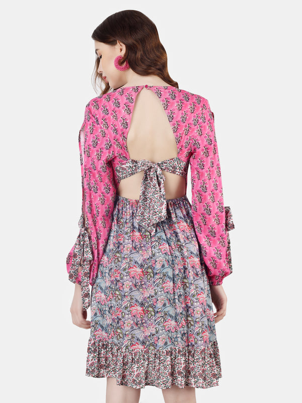 Paperflower backless dress