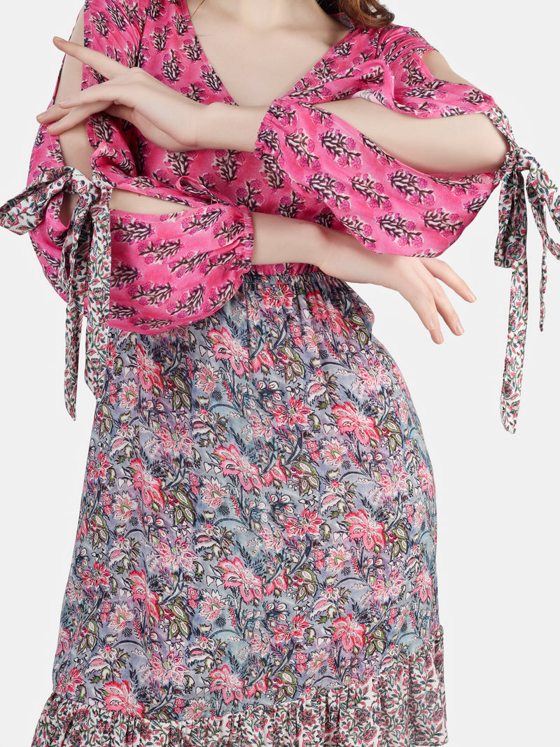 Paperflower backless dress